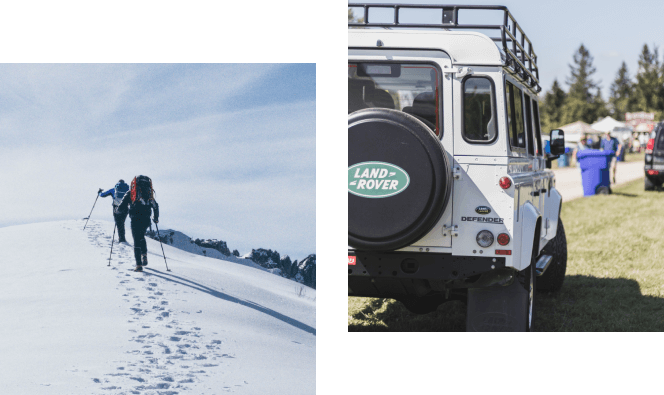 2 persons Climbing on a Snowy